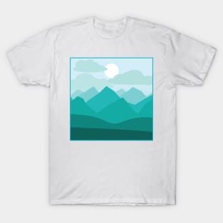 Mountains view cute illustration T-Shirt